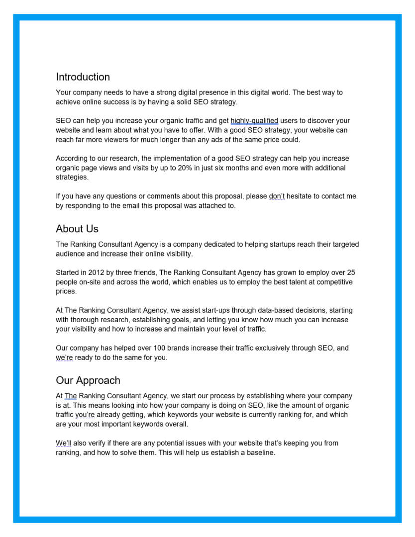 Seo Proposal Template