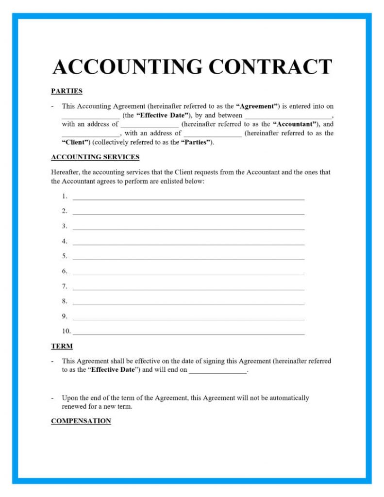 accounting contract template page 1
