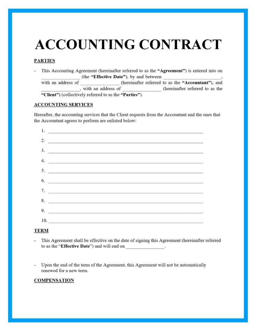 accounting contract template page 1