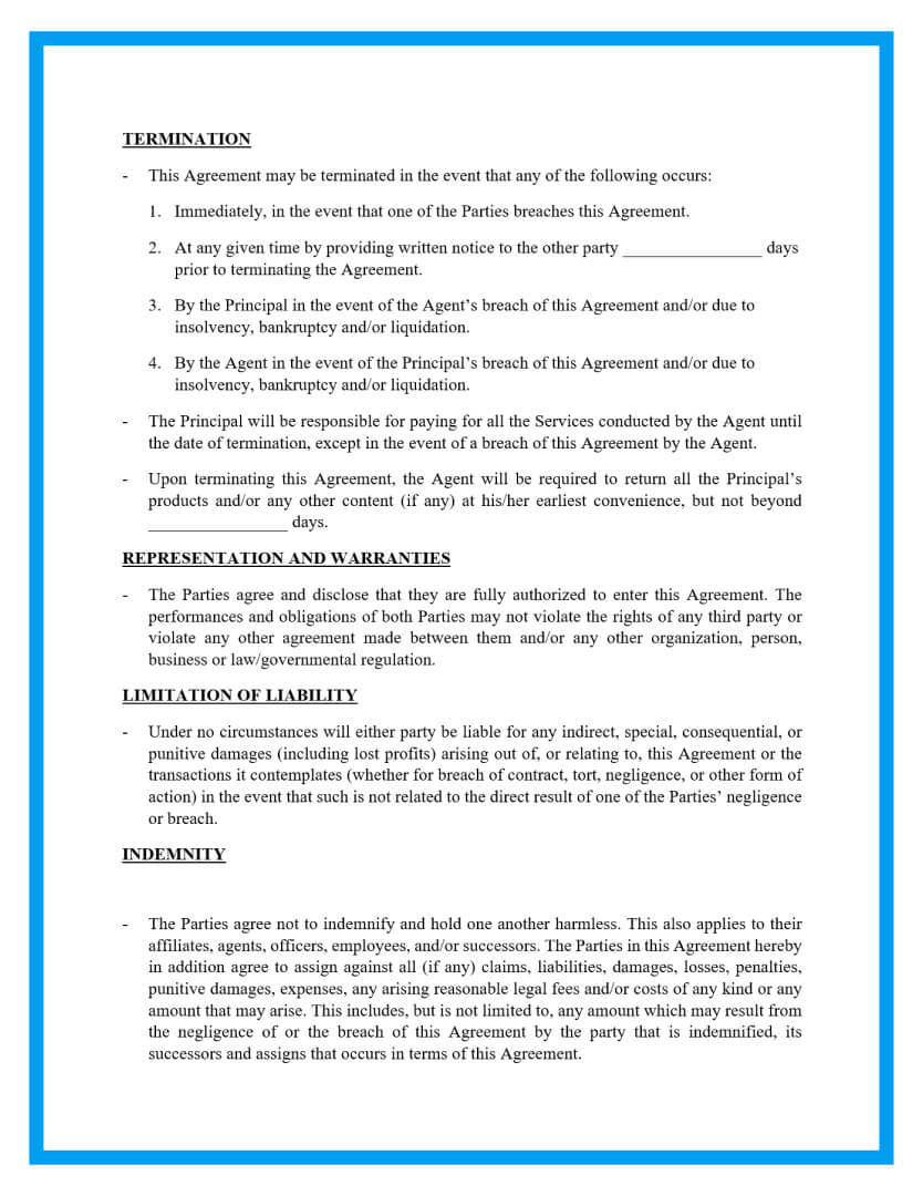 Free Agency Agreement Template For Download