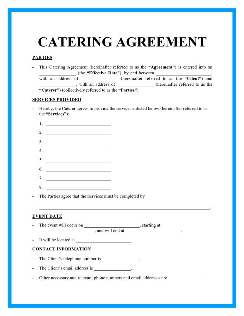 Free Catering Agreement Template
