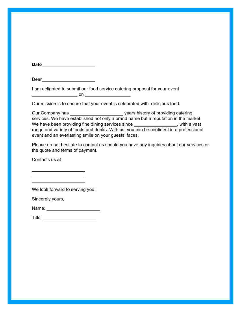 catering proposal template page 2