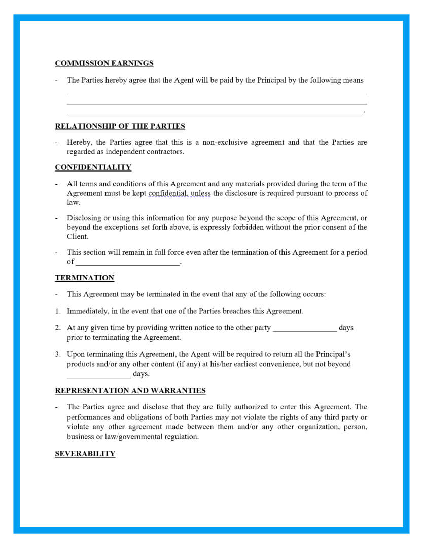 Free Downloadable Commission Agreement Template 2023 