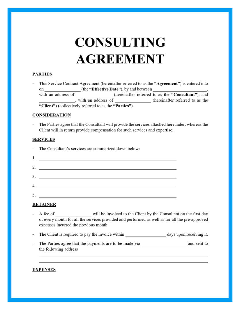Free Consulting Agreement Template Intended For short consulting agreement template