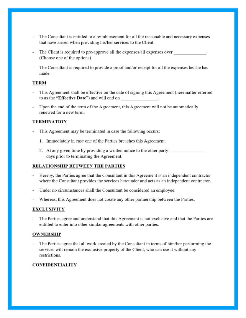 consulting agreements template