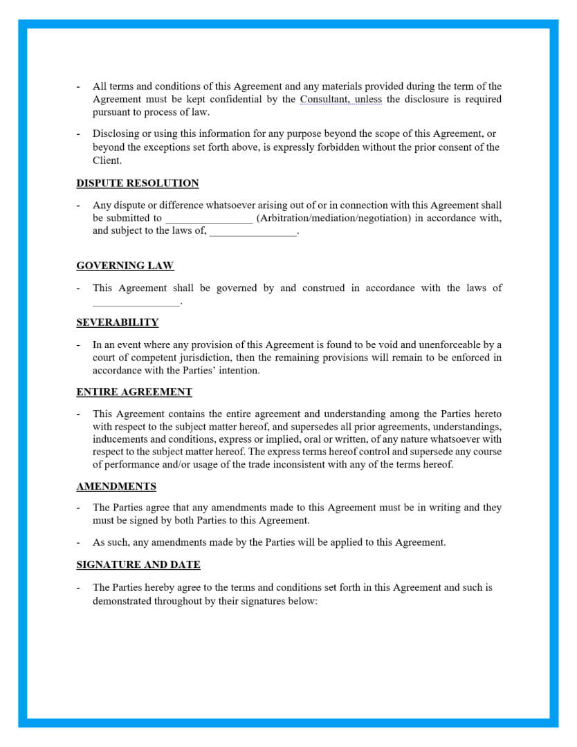 consulting agreements template