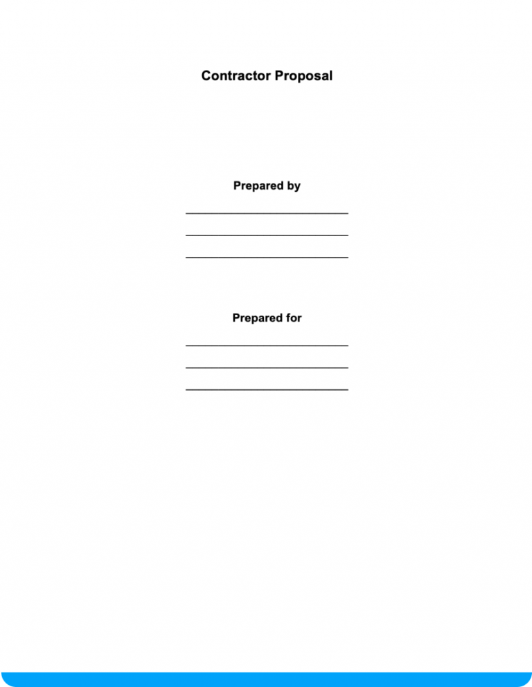 Free Contractor Proposal Templates 3038