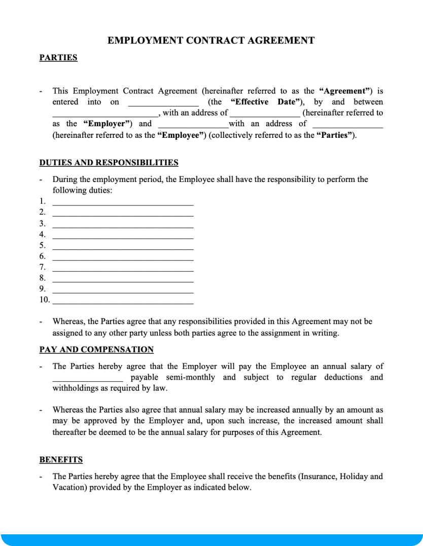 free-simple-employment-contract-sample