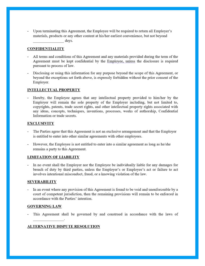 employment contract agreement template page 3