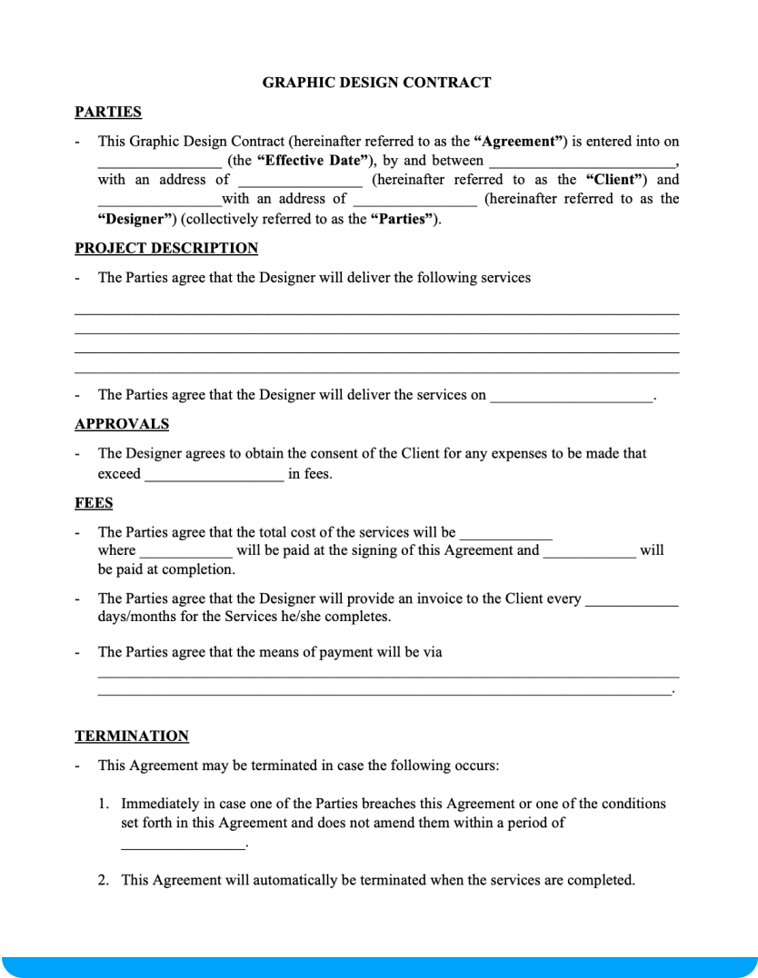 Free Graphic Design Contract Template Free Printable Templates