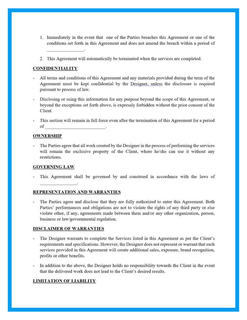 Graphic Designer Contract Template Free