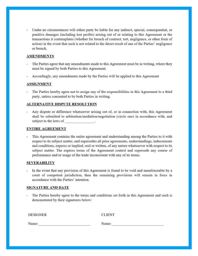 Free Graphic Design Contract Template Free Printable Templates