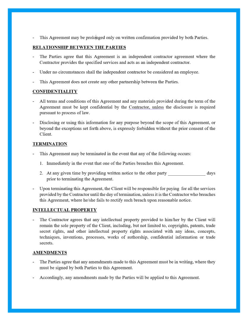 real estate independent contractor agreement template