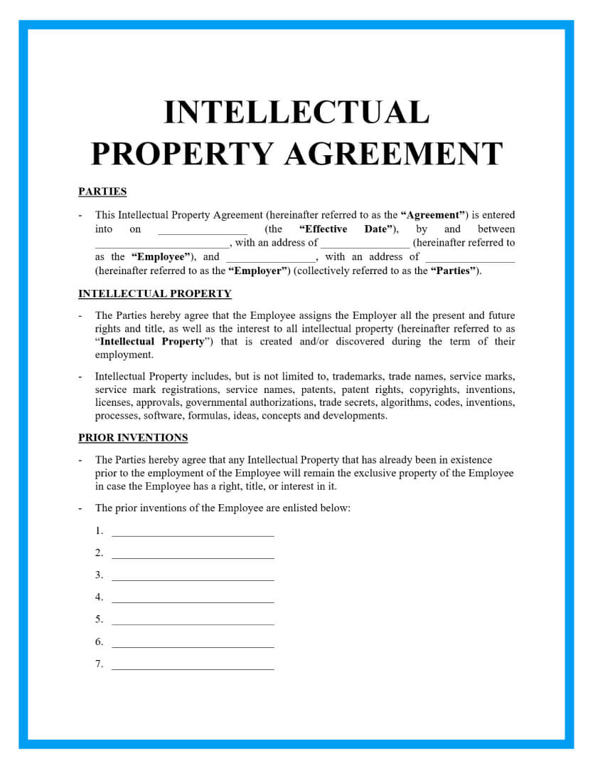 intellectual property in business plan example