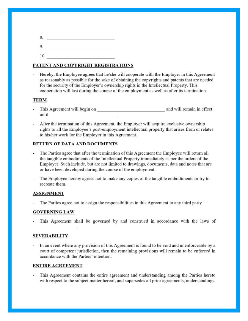 intellectual property agreement template page 2