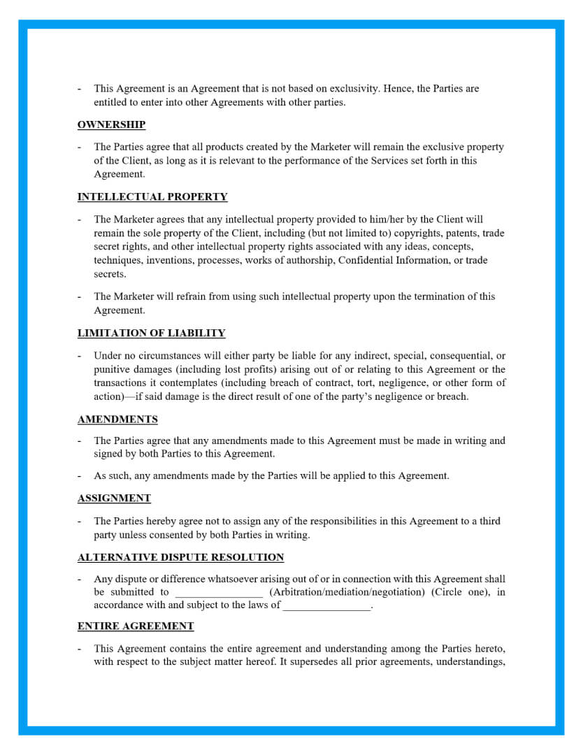 mutual agreement contract template