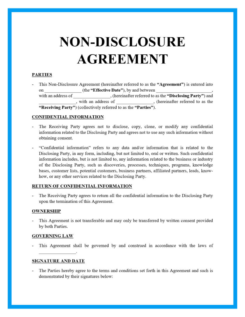 Word Employee Confidentiality Agreement Templates