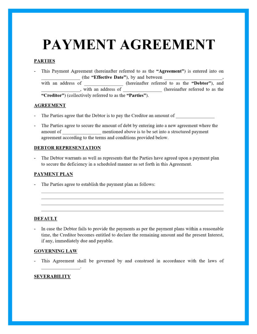 payment agreement template page 1