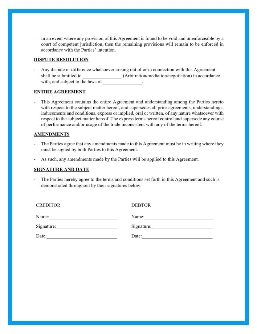 payment agreement template page 2