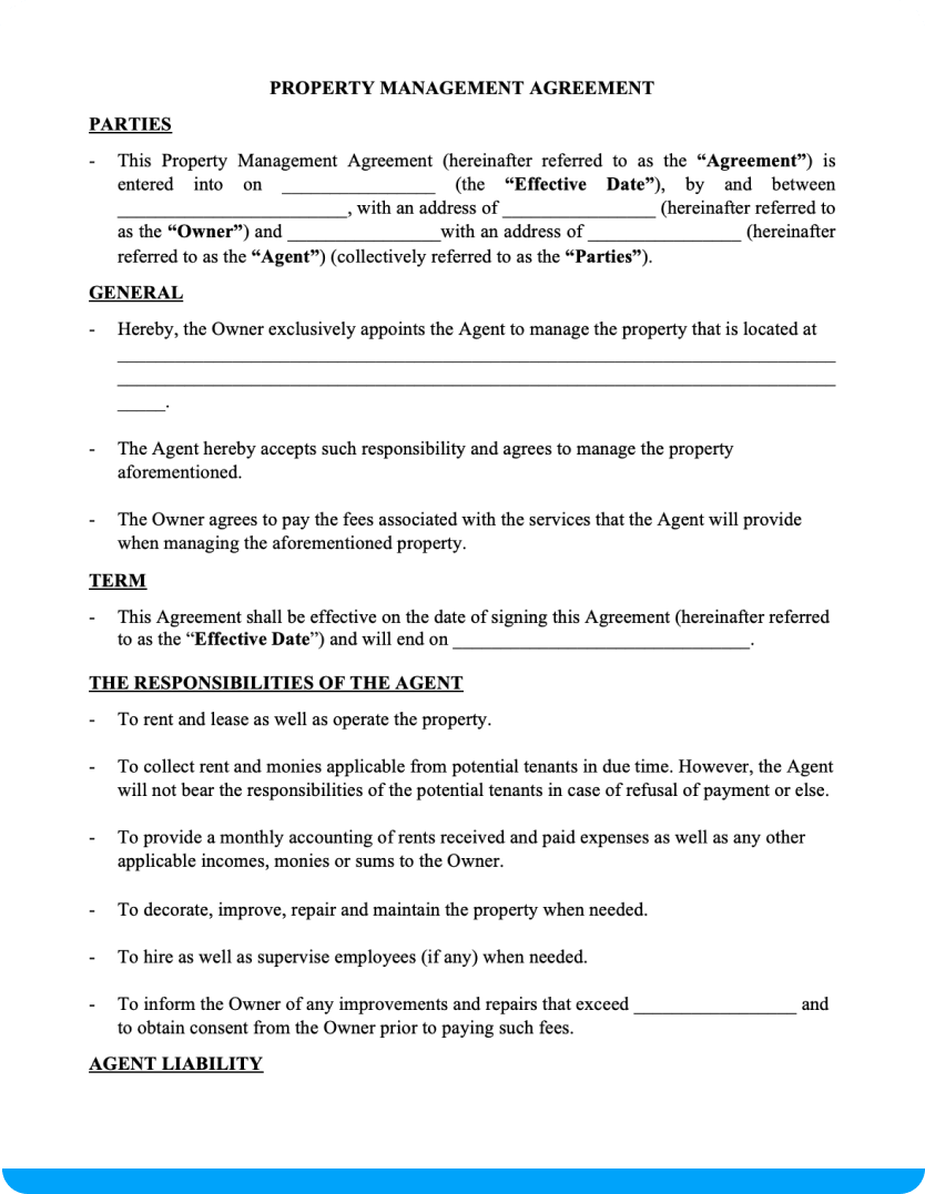 Free Property Management Forms Templates Printable Templates