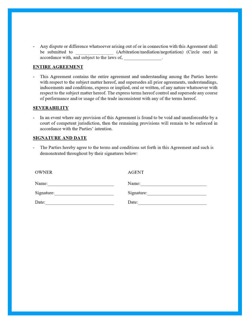 Free Property Management Agreement Form and Template