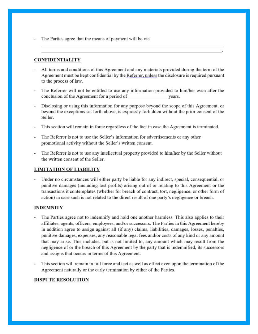 referral agreement template page 2