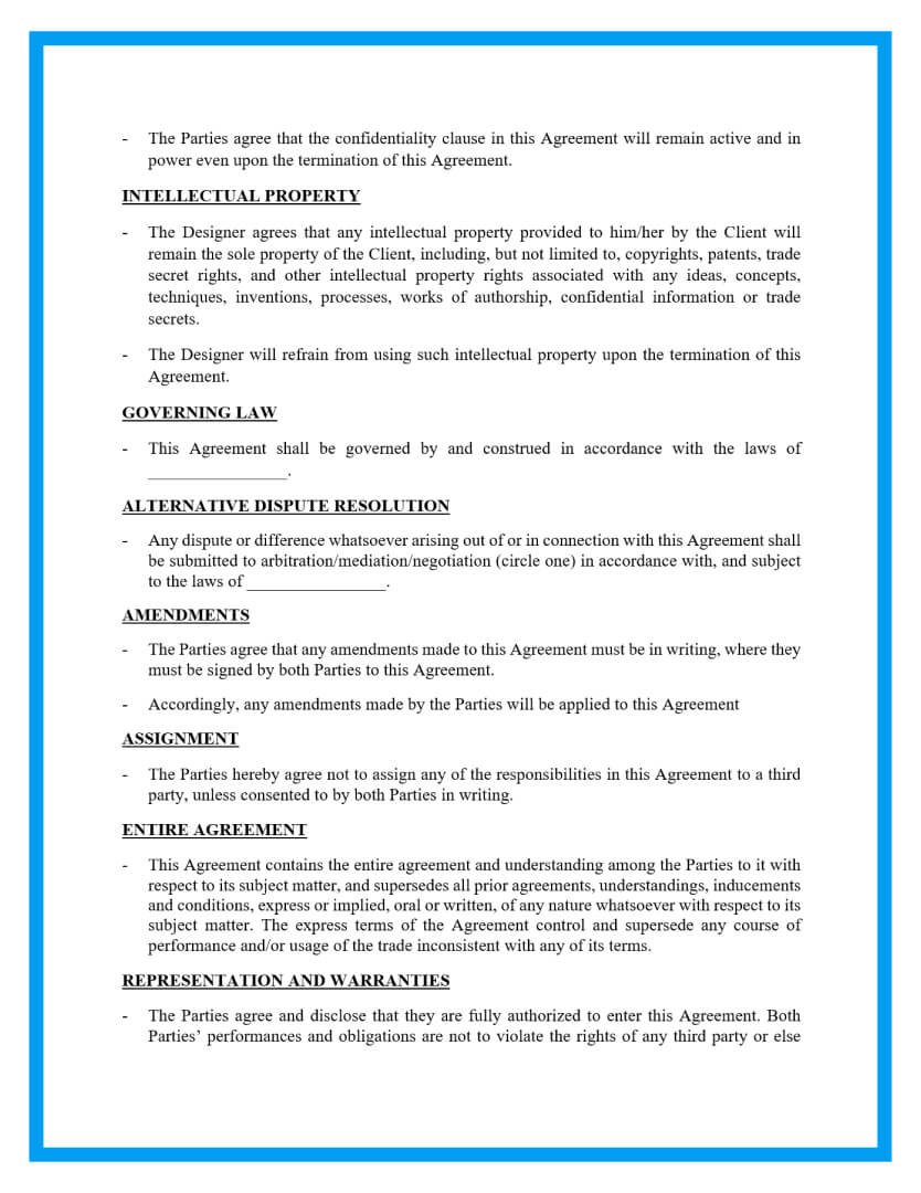 simple website design agreement template page 2