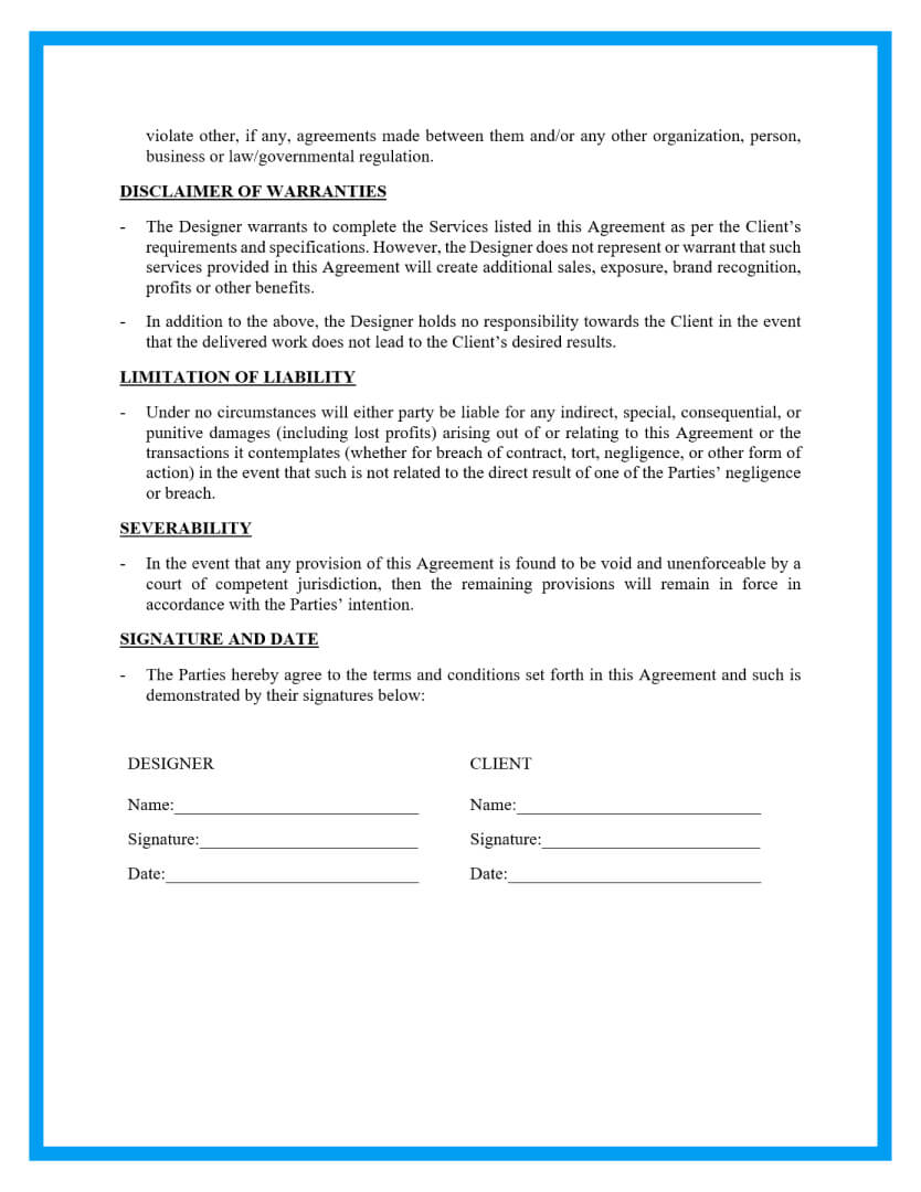 simple website design agreement template page 3