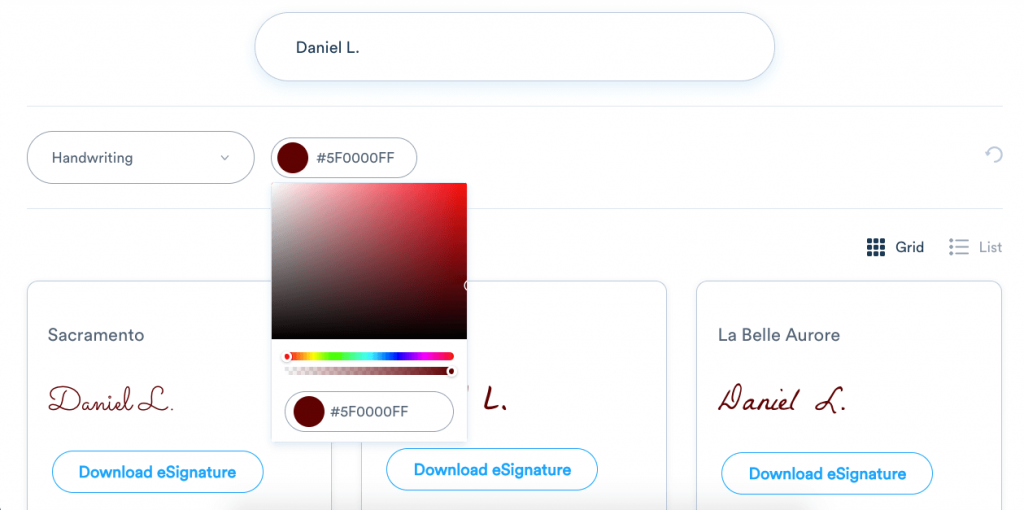 With Signaturely, you can type your signature and select your favorite font to make your online signature valid and unique, for free.