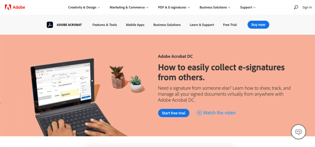 Adobe has multiple options to create and manage digital signatures.