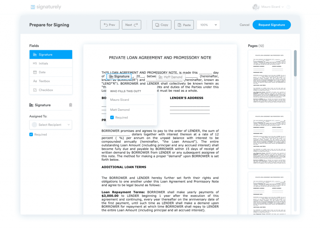 Use Signaturely's editor to prepare your Google Doc for signing.