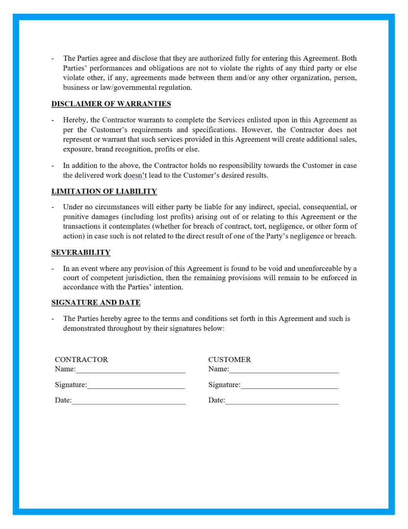 Free Printable Roofing Contract Template