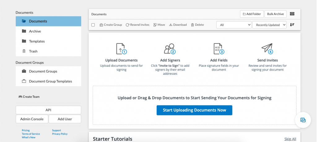 Both DocuSign and SignNow are easy to use. The difference lies in how you start using them to develop those documents.