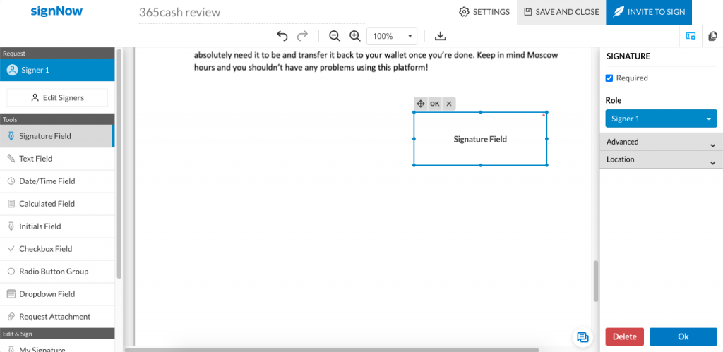 Although SignNow is more complicated to use, it also includes more personalization options.  