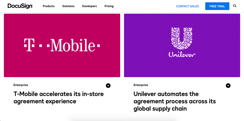 RightSignature and DocuSign have many use cases and case studies from successful customers.
