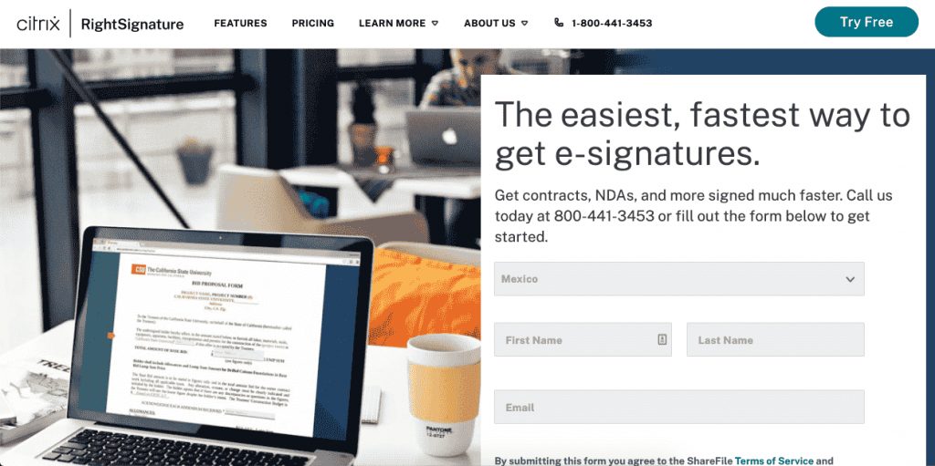 Right Signature is an Electronic Signature App