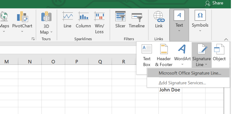 Here's how to insert a digital signature in Excel 