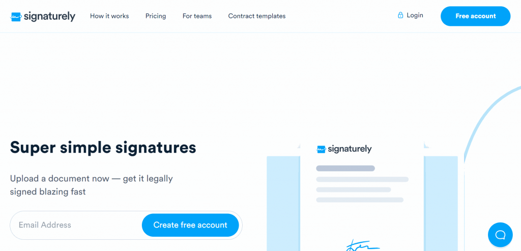 Signaturely is a free, easy-to-use electronic signature software