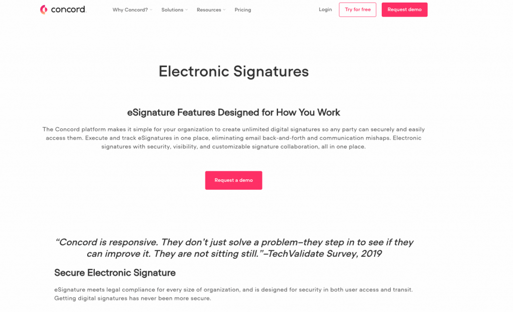 The Concord platform makes it simple for your organization to create unlimited digital signatures so any party can securely and easily access them.