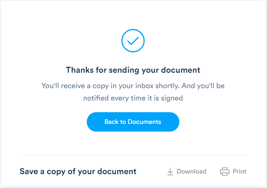 Your document will now appear in your Signaturely account inbox