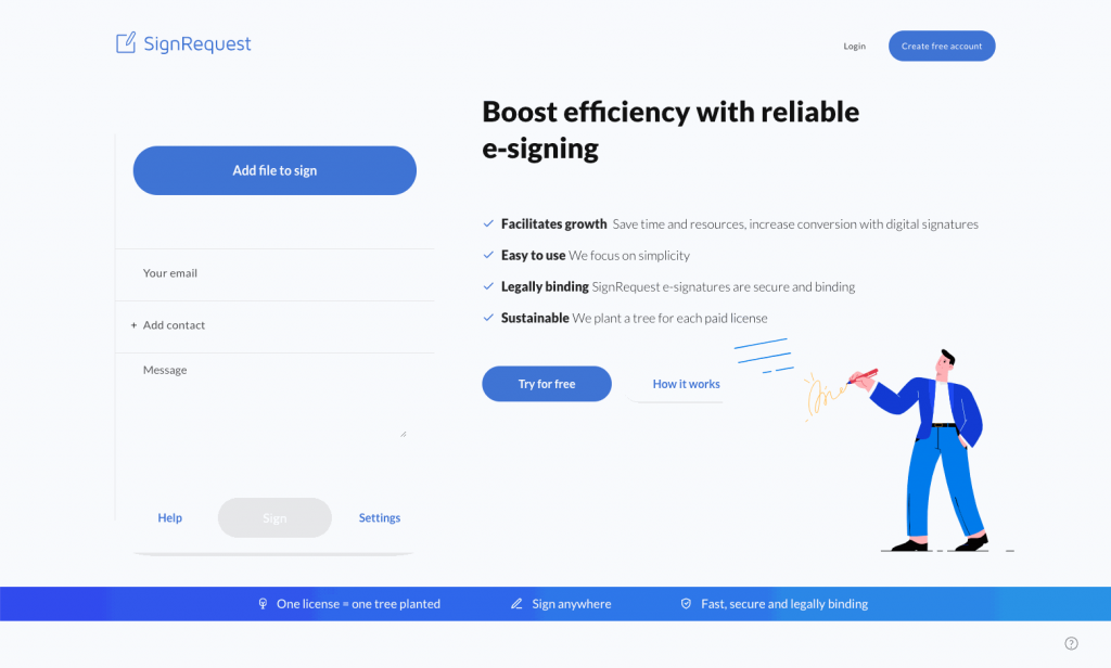 SignRequest allows you to sign, manage and store your documents and contracts directly from docs