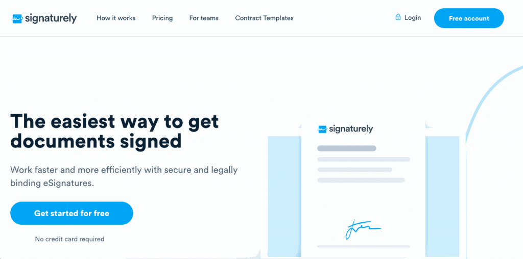 Signaturely allows you to capture signatures online for free.