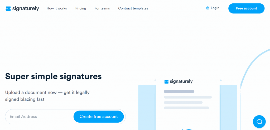 SIgnaturely is an electronic signature tool that makes signing online documents easy.