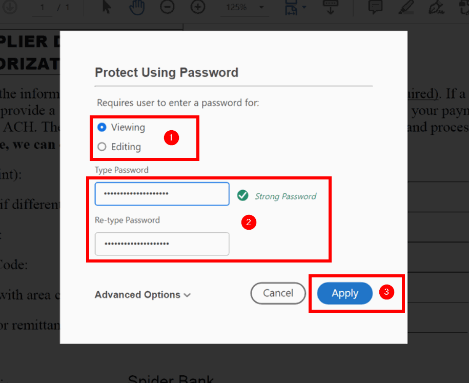 Require viewer to enter a password