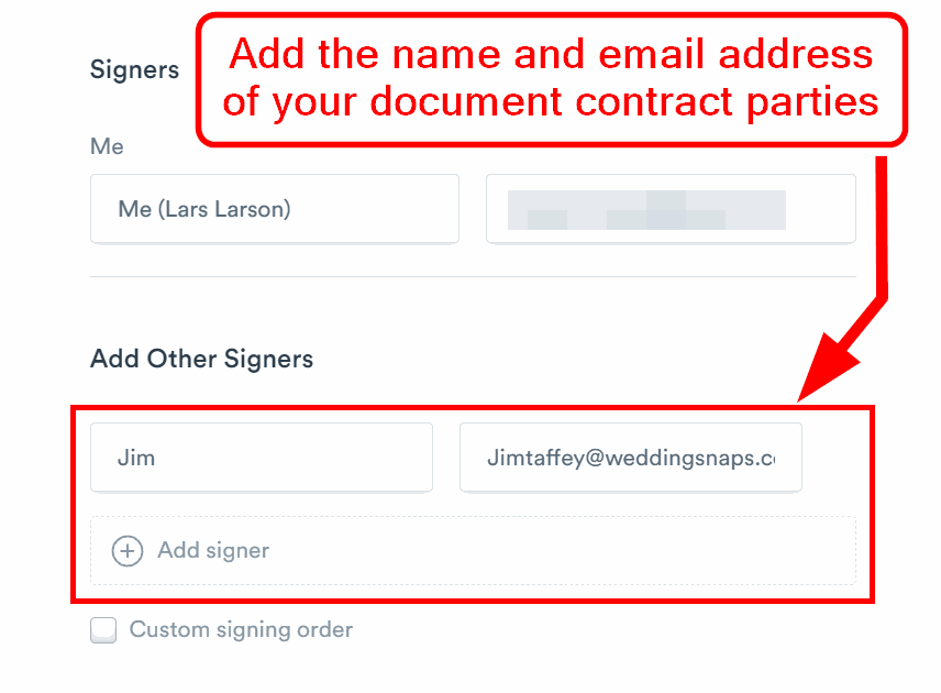 Add your signers