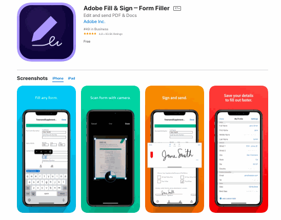 You can download the Adobe Fill & Sign app from the Play Store and on your iPad in a few easy steps
