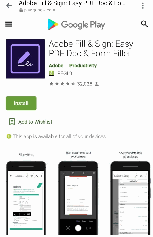 Play Store, PDF