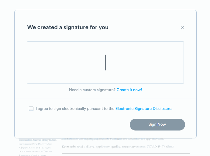 Create signature