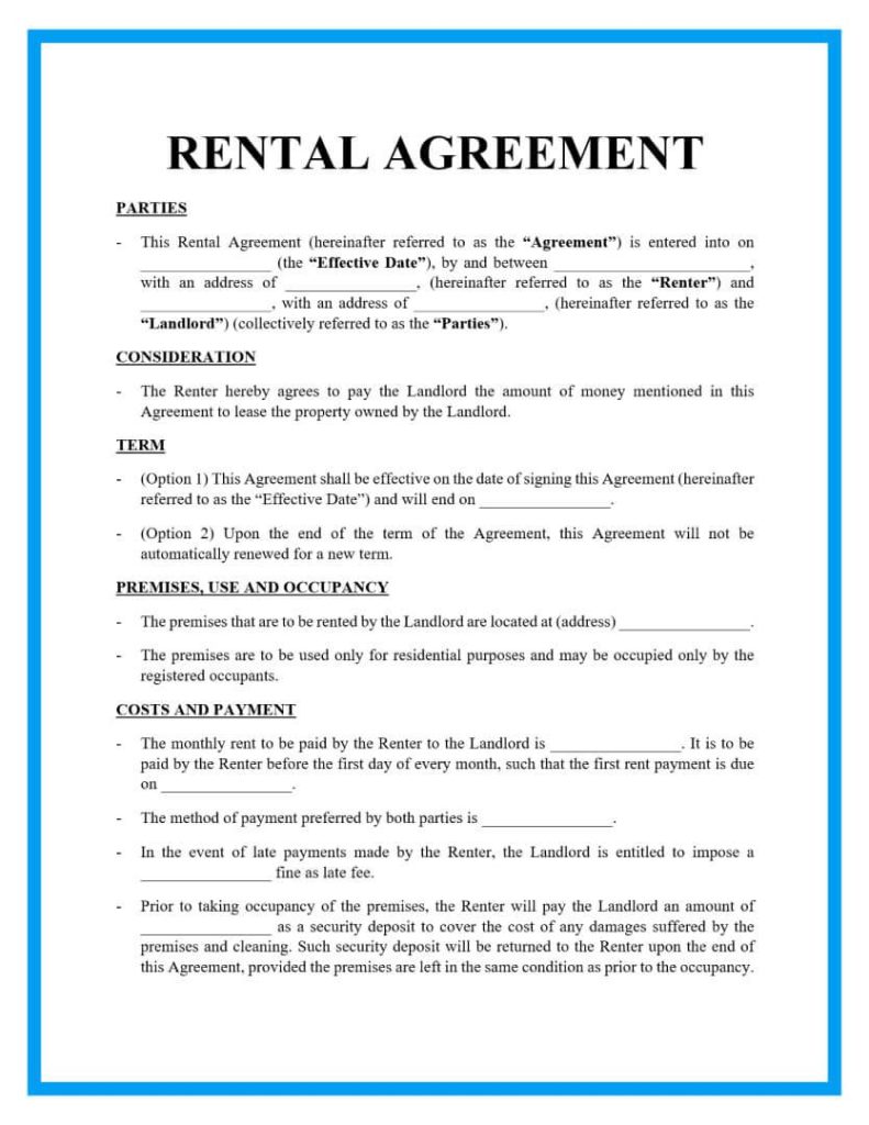 19 Legal Document Examples Templates To Use Signaturely   Rental Agreement Uplead 791x1024 