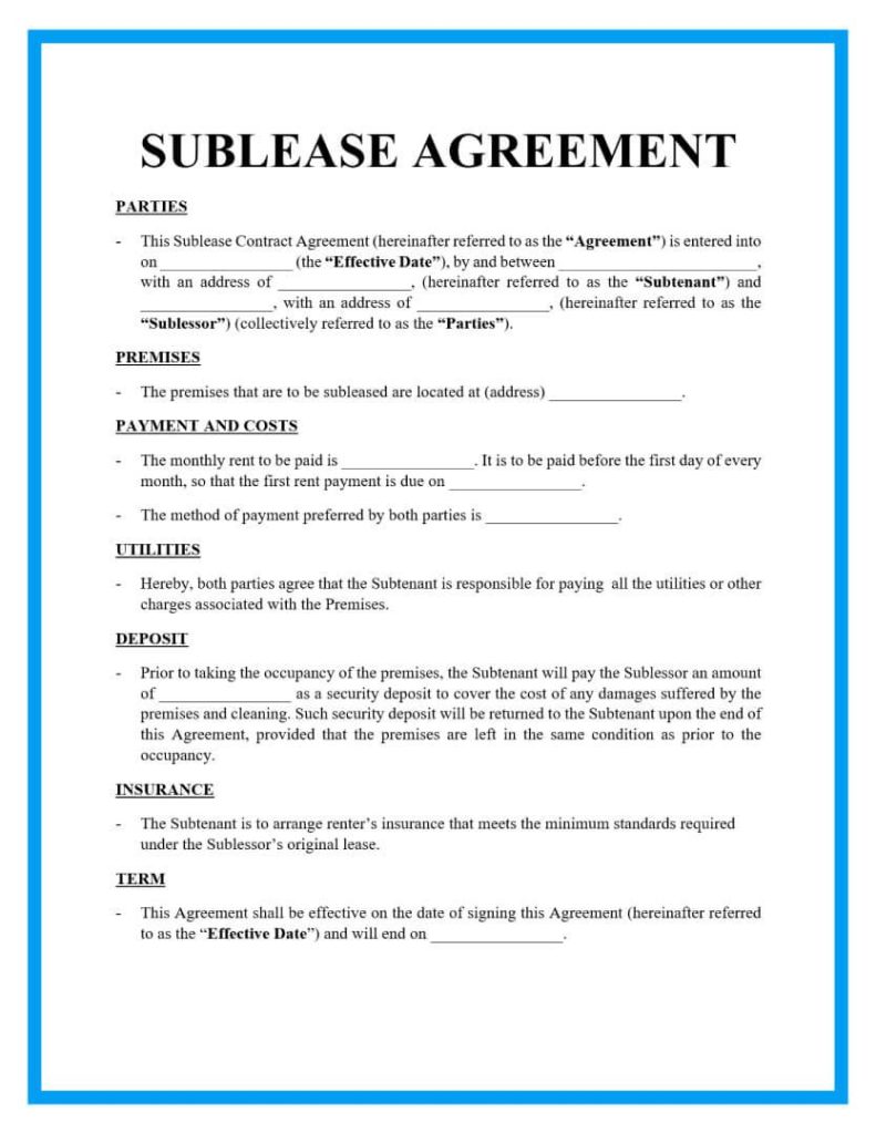 Sublease Agreement